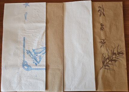 Paper - Disposable Paper Tablecloth with 2 ply (PE)  1 meter x 1 meter